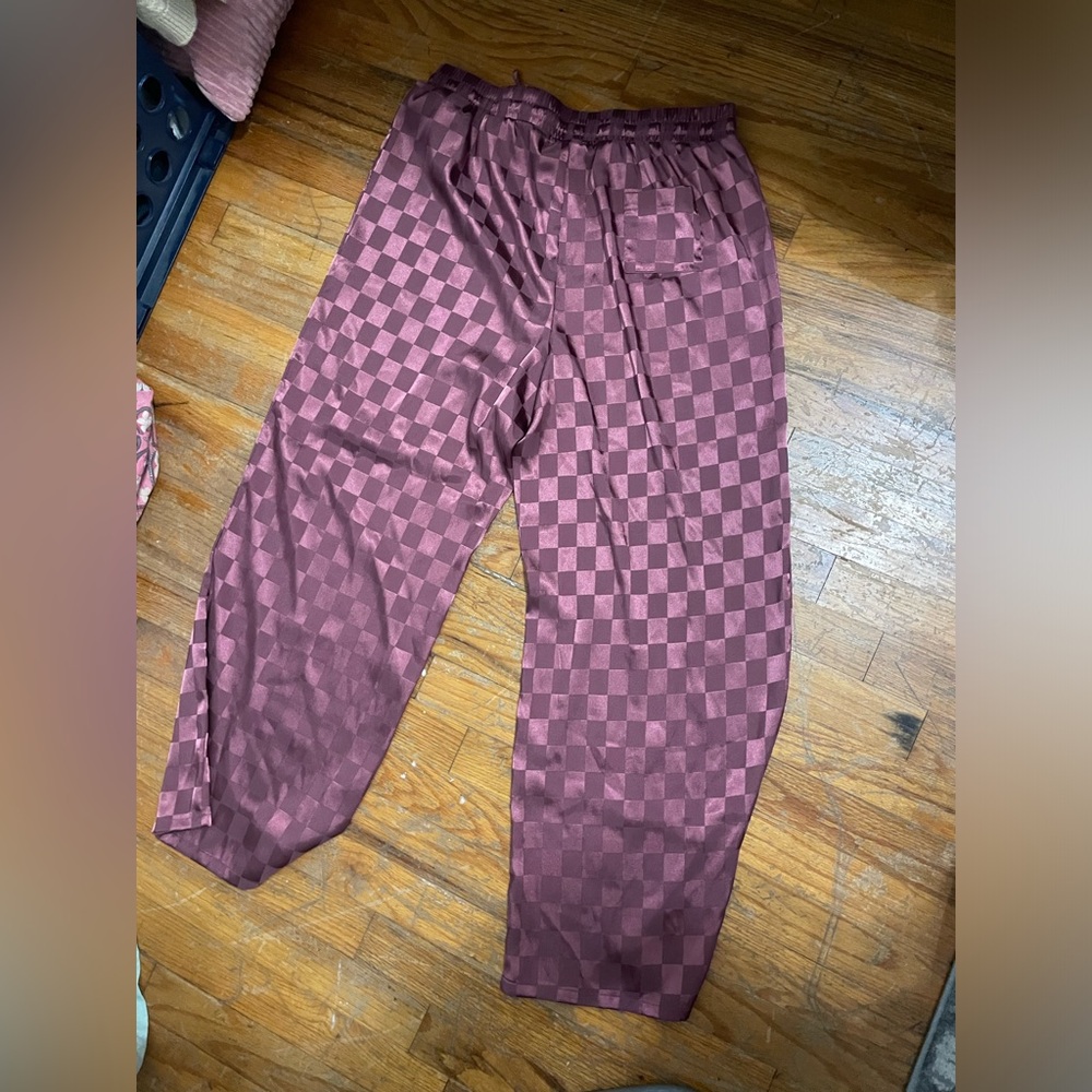 Purple checkered pants